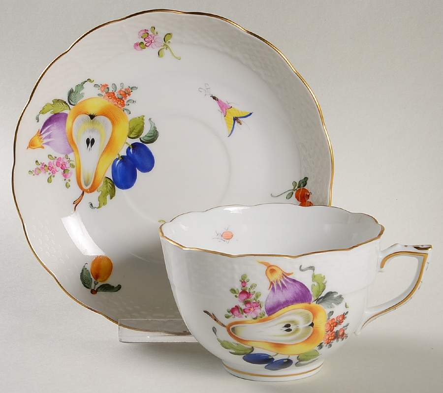 Fruit & Flowers Breakfast Cup & Saucer Set by Herend-1