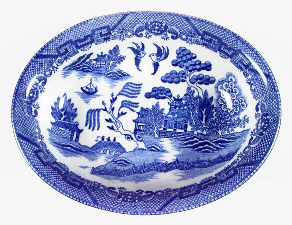 Blue Willow 10" Oval Vegetable Bowl by House of Blue Willow-1
