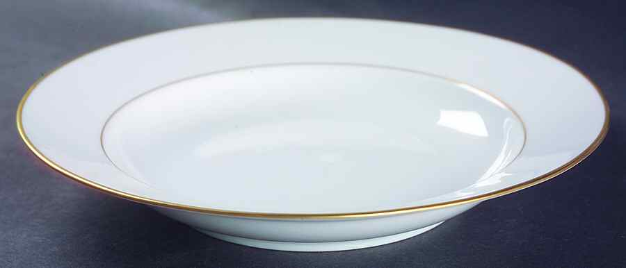 Olivia Gold White (Rim) Large Rim Soup Bowl by Hutschenreuther-1