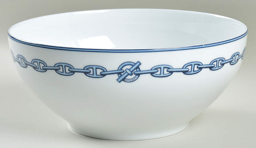 Chaine D'Ancre (Blue) 10" Large Salad Serving Bowl by Hermes-1