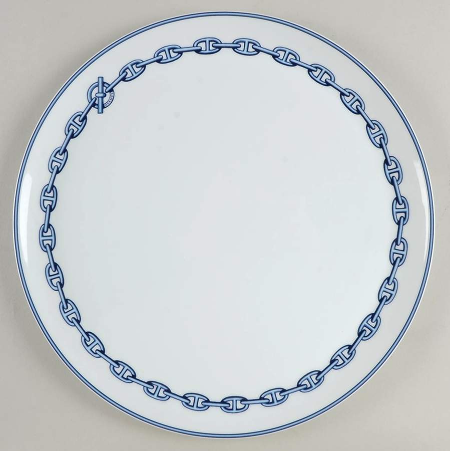 Chaine D'Ancre (Blue) 12" Tart Plate by Hermes-1