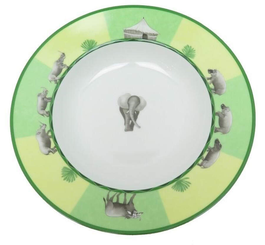 Africa Green-Yellow Salad/Dessert Plate by Hermes-1