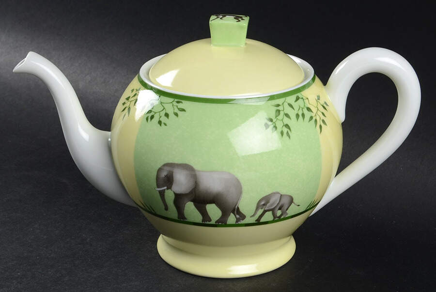 Africa Green-Yellow Tea/Coffee Pot & Lid by Hermes-1