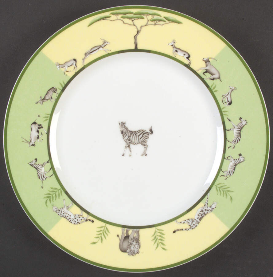 Africa Green-Yellow Dinner Plate by Hermes-1