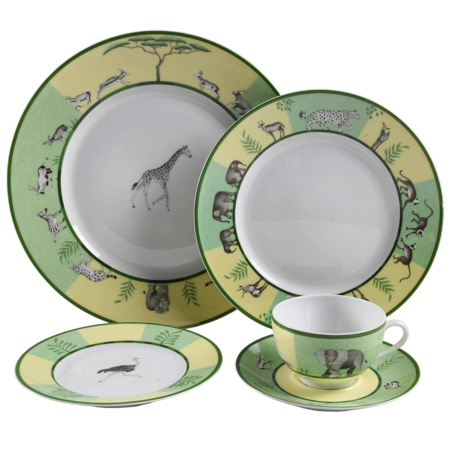 Africa Green-Yellow 5 Piece Place Setting by Hermes-1