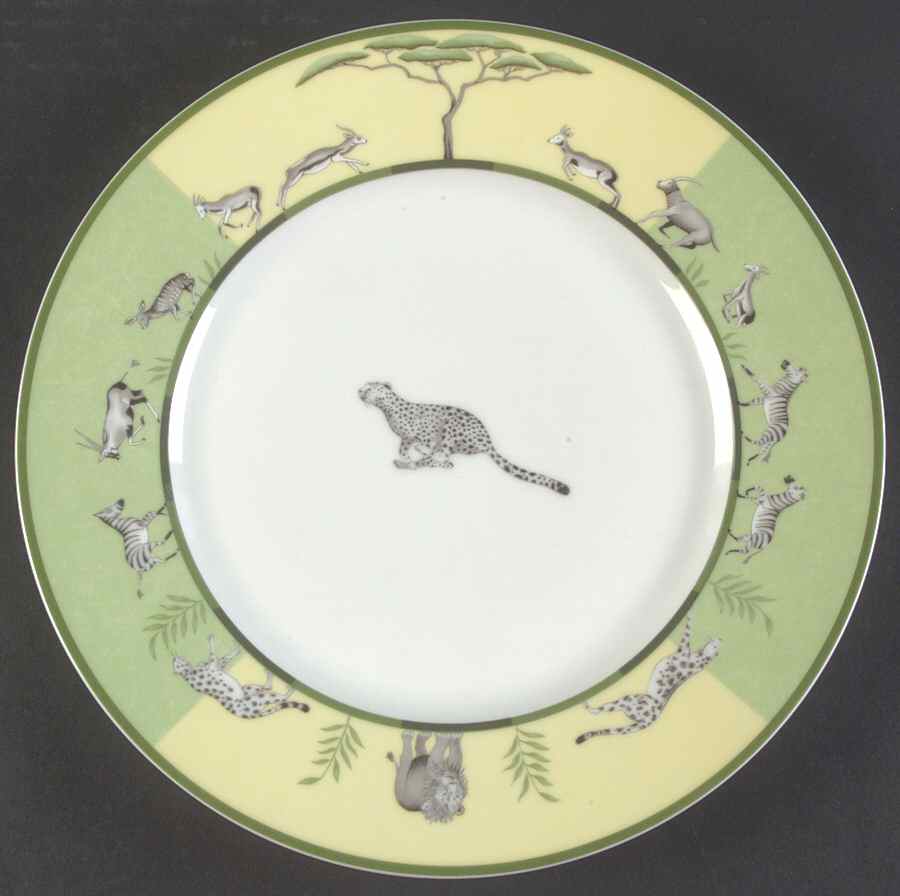 Africa Green-Yellow Dinner Plate by Hermes-1
