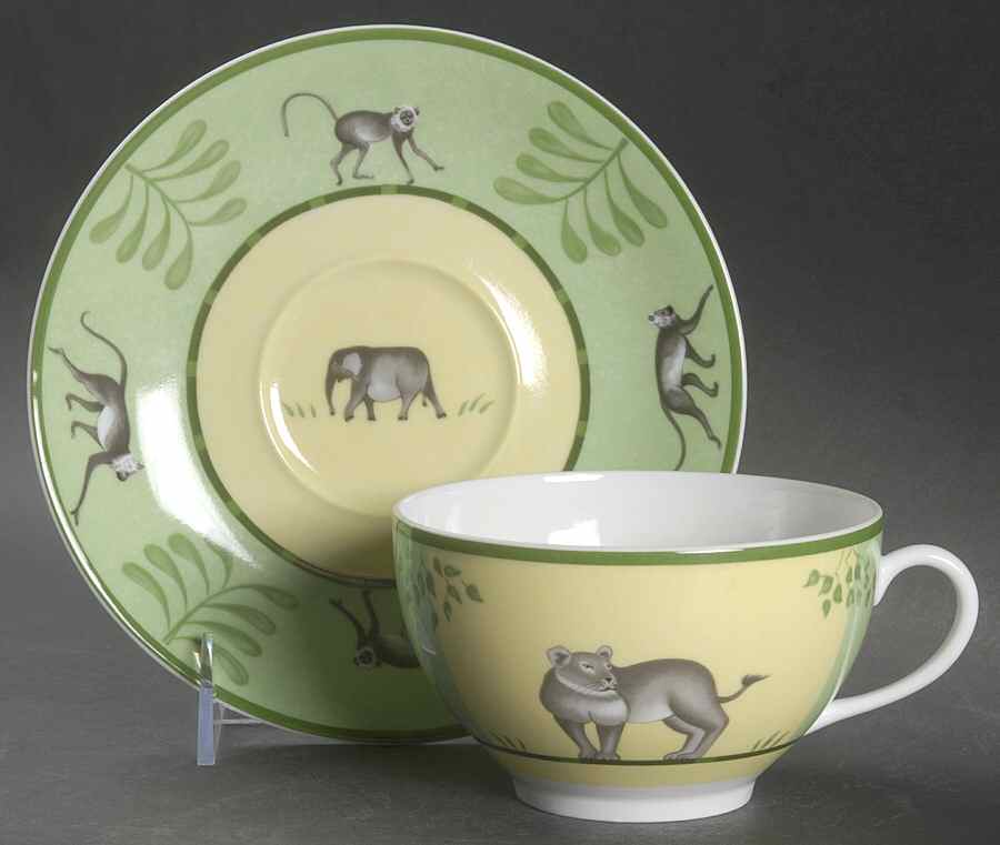 Africa Green-Yellow Breakfast Cup & Saucer Set by Hermes-1