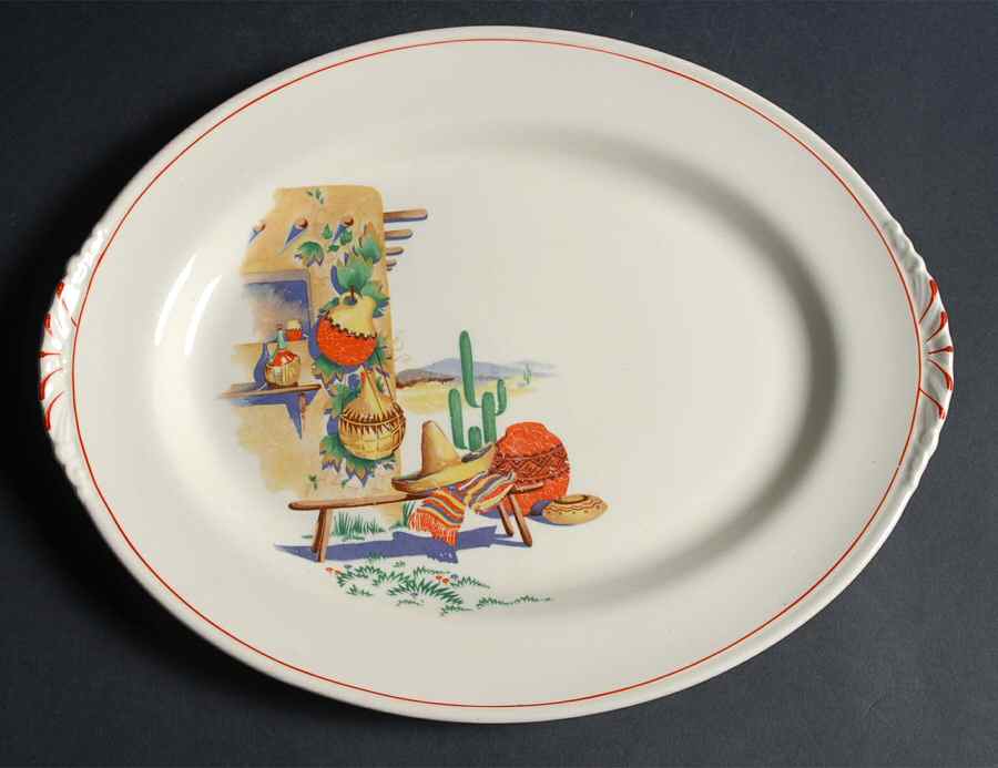 Hacienda  12" Oval Serving Platter by Homer Laughlin -1