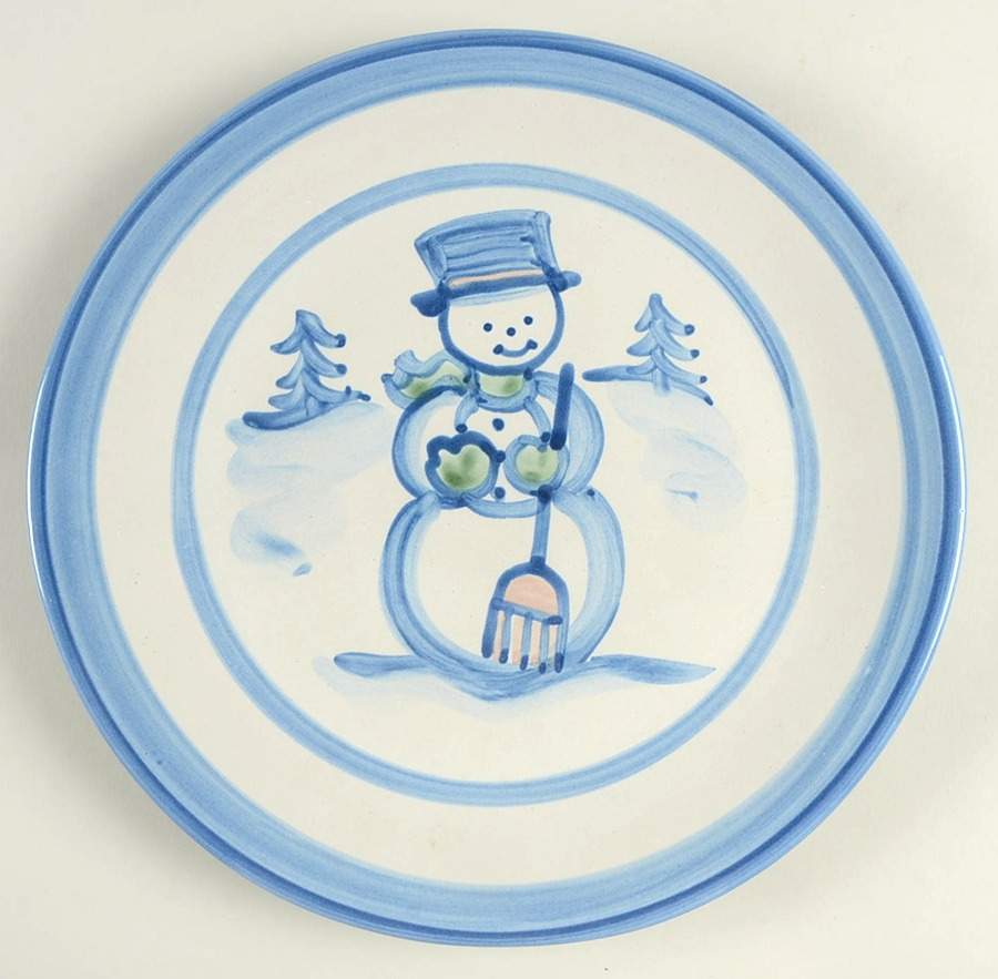 Snowman Dinner Plate by M A Hadley-1
