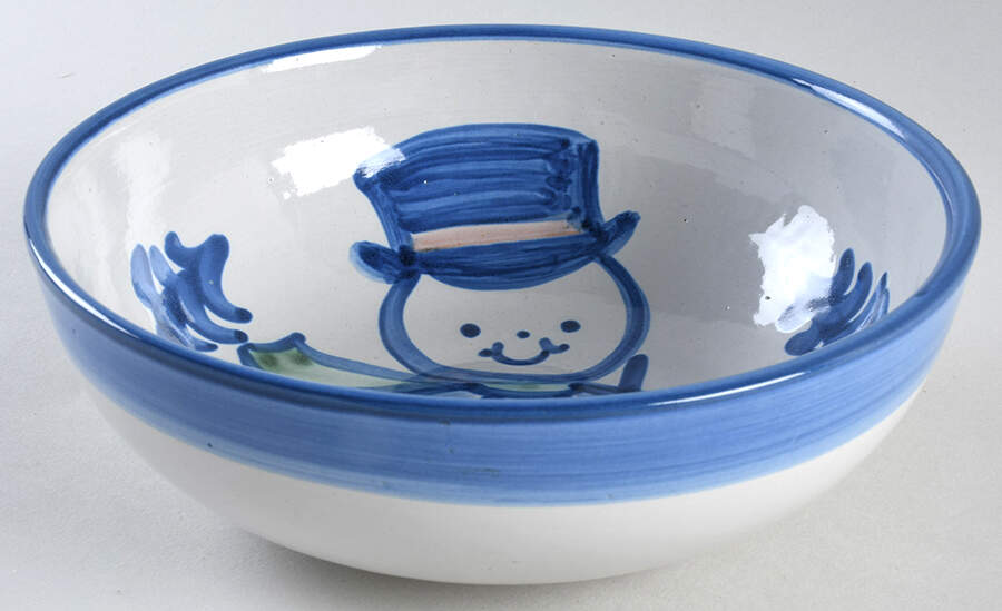 Snowman 8" Round Vegetable Bowl by M A Hadley-1