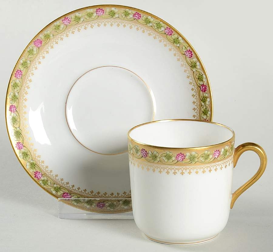 Schleiger 1079A Flat Demitasse Cup & Saucer Set by Haviland-1