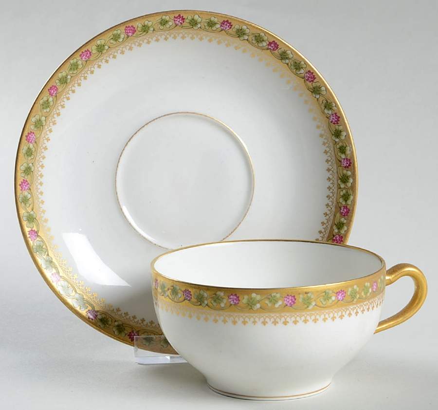 Schleiger 1079A Flat Cup & Saucer Set by Haviland-1