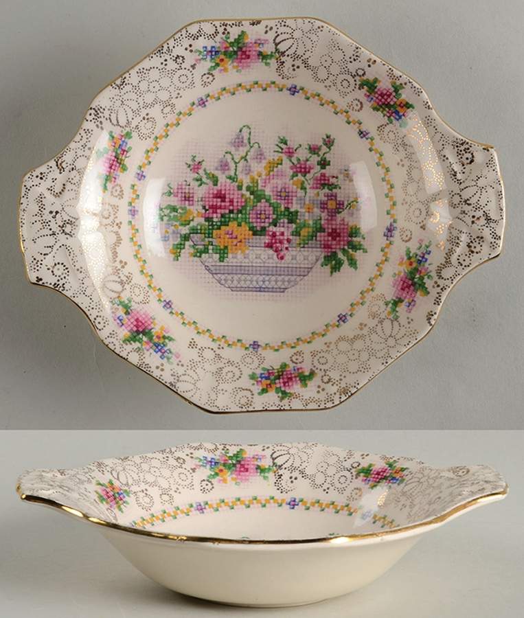 Old English Needlepoint Bon Bon by Hollinshead & Kirkham-1