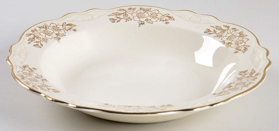 Woodland Gold Rim Soup Bowl by Homer Laughlin -1