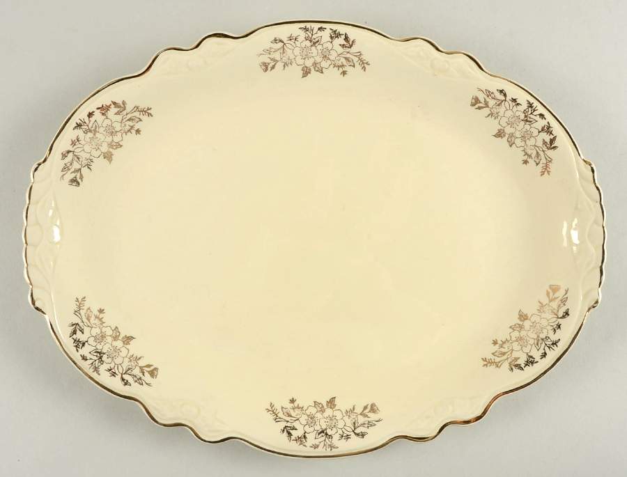 Woodland Gold 13" Oval Serving Platter by Homer Laughlin -1