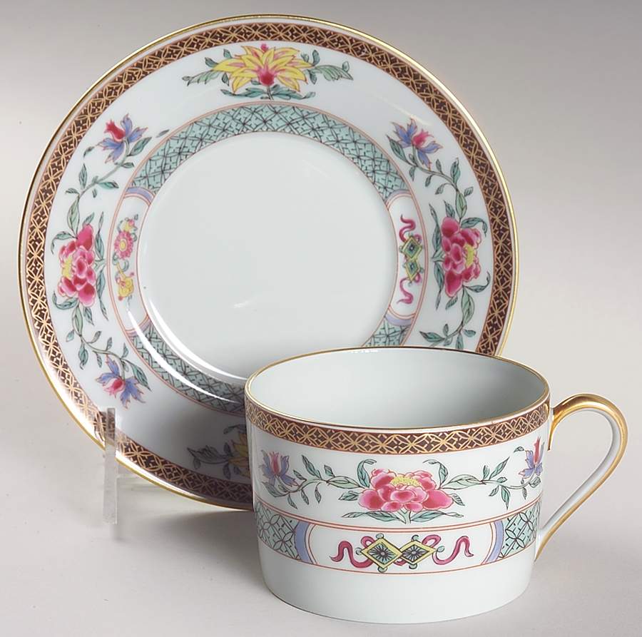 Kien Long Flat Cup & Saucer Set by Haviland-1