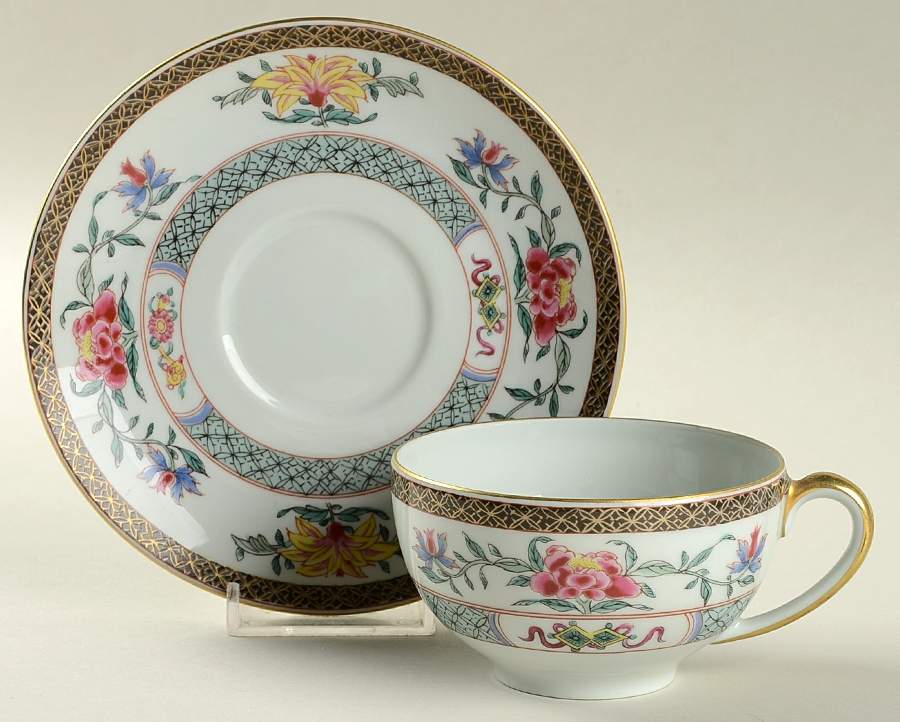 Kien Long Flat Cup & Saucer Set by Haviland-1