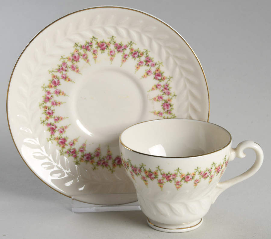 Ashley (Greylock Shape) Footed Demitasse Cup & Saucer Set by Haviland-1