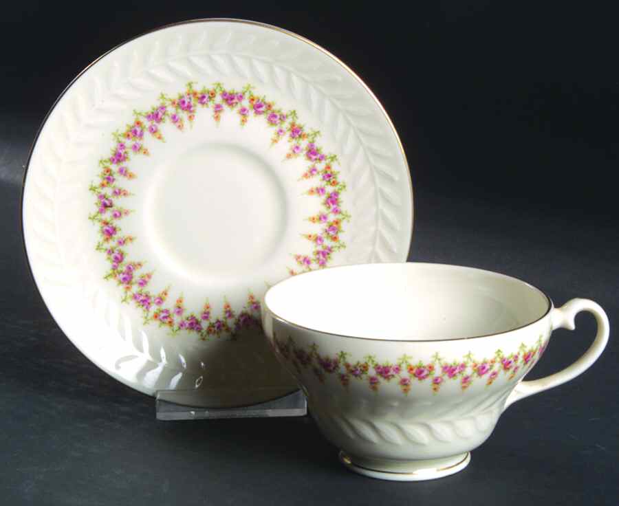 Ashley (Greylock Shape) Footed Cup & Saucer Set by Haviland-1