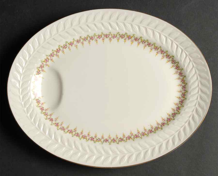 Ashley (Greylock Shape) 11" Oval Serving Platter by Haviland-1