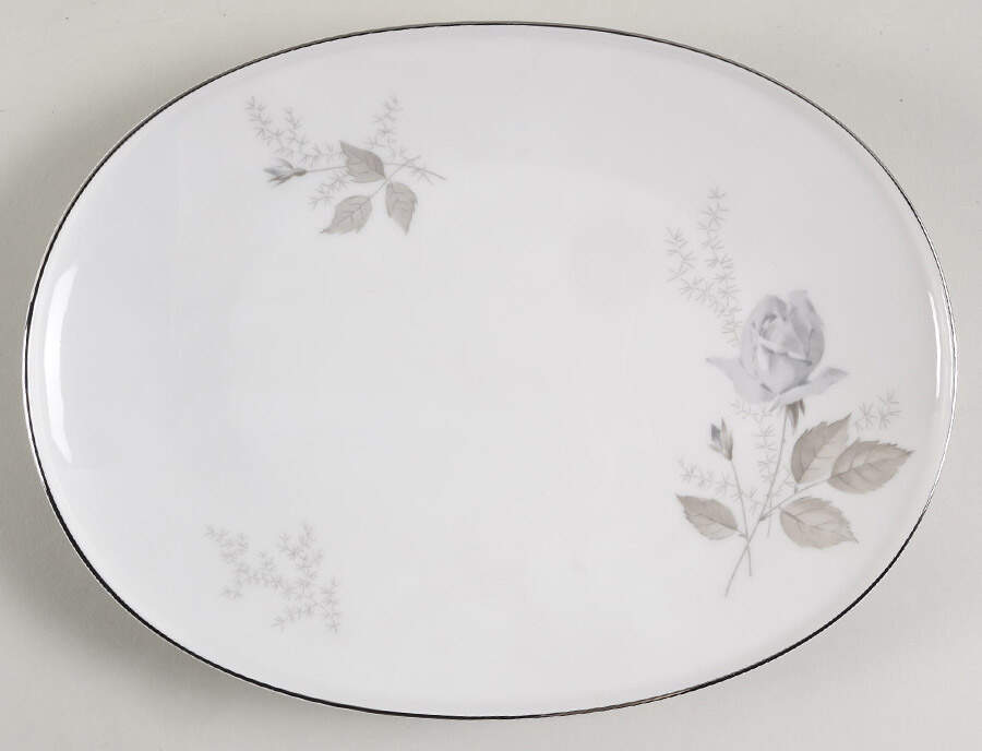 Grey Rose 11" Oval Serving Platter by Heinrich - H&C-1