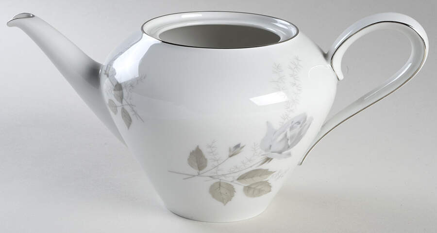 Grey Rose Teapot No Lid by Heinrich - H&C-1