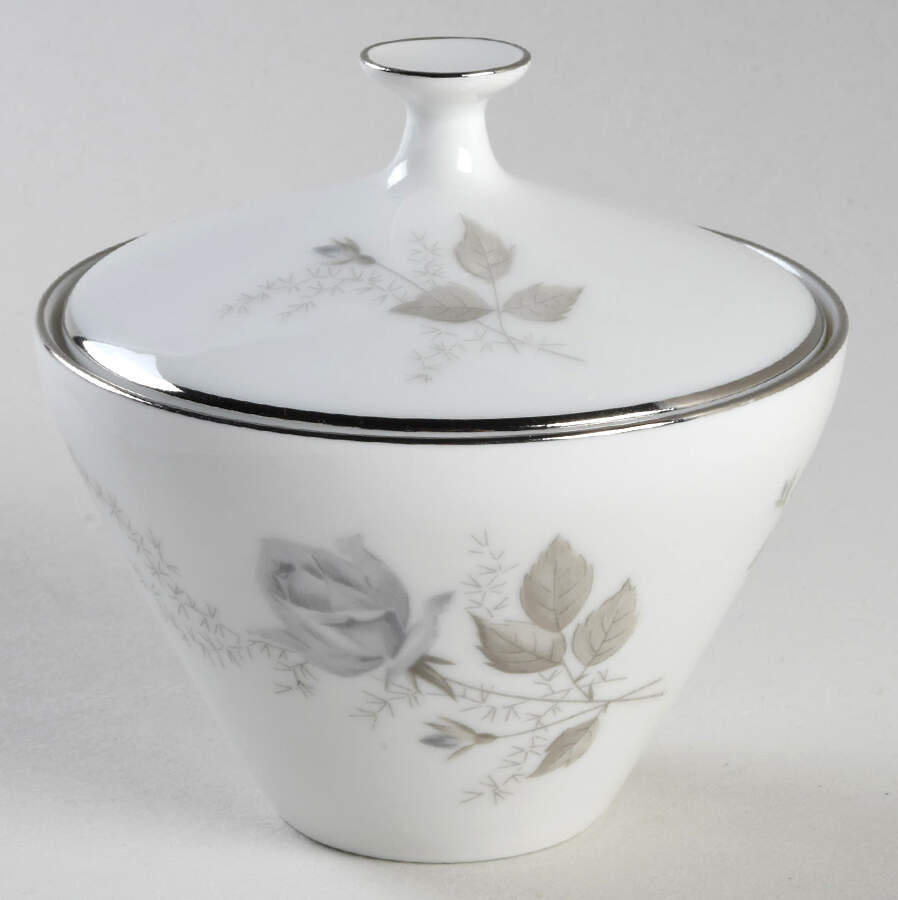 Grey Rose Sugar Bowl & Lid by Heinrich - H&C-1
