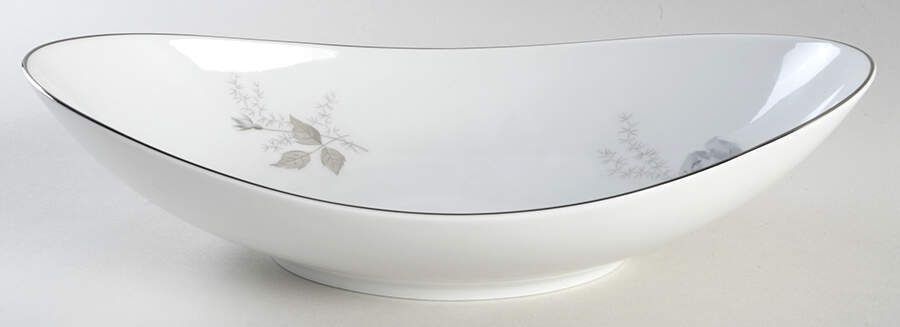 Grey Rose 12" Oval Vegetable Bowl by Heinrich - H&C-1