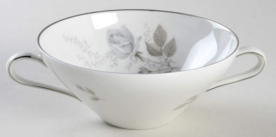 Grey Rose Flat Cream Soup Bowl by Heinrich - H&C-1