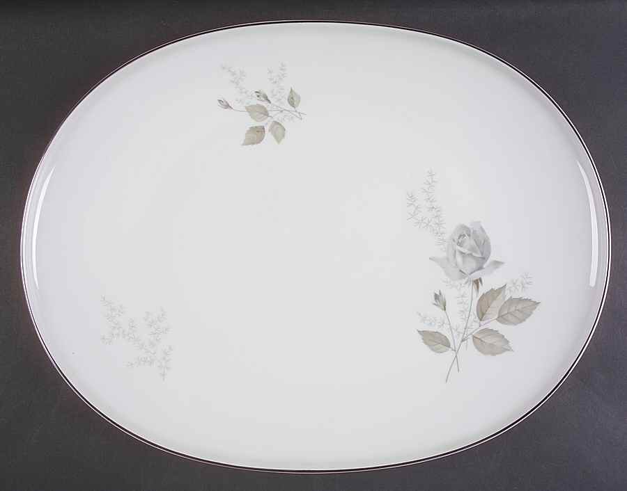 Grey Rose 15" Oval Serving Platter by Heinrich - H&C-1
