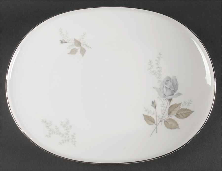 Grey Rose 14" Oval Serving Platter by Heinrich - H&C-1