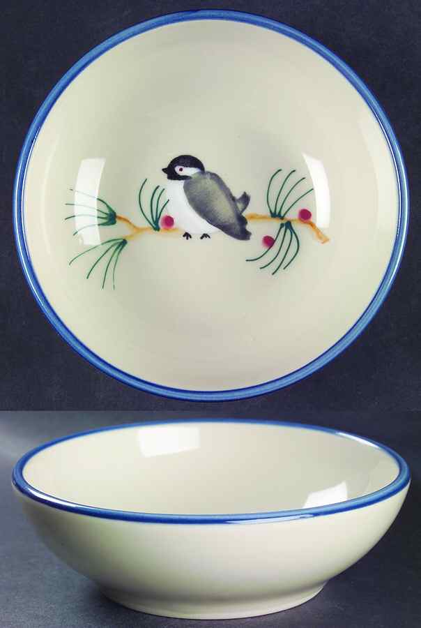 Chickadee and Pine Soup/Cereal Bowl by Hartstone-1