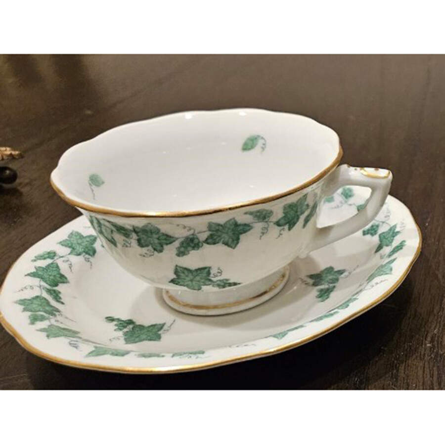 SZGV Footed Demitasse Cup & Saucer Set by Herend-1