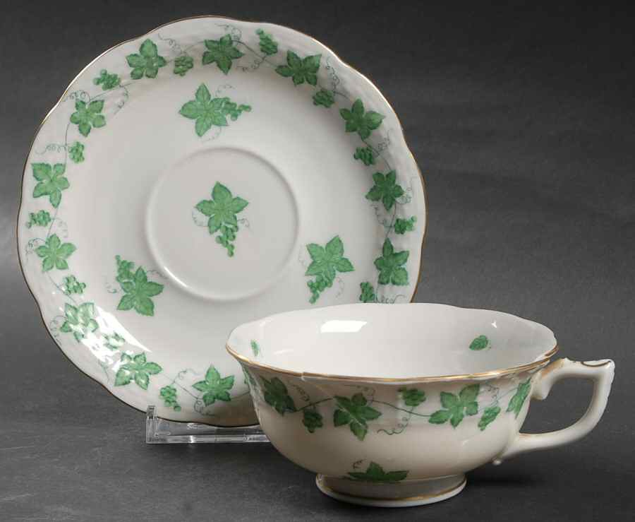 SZGV Footed Cup & Saucer Set by Herend-1