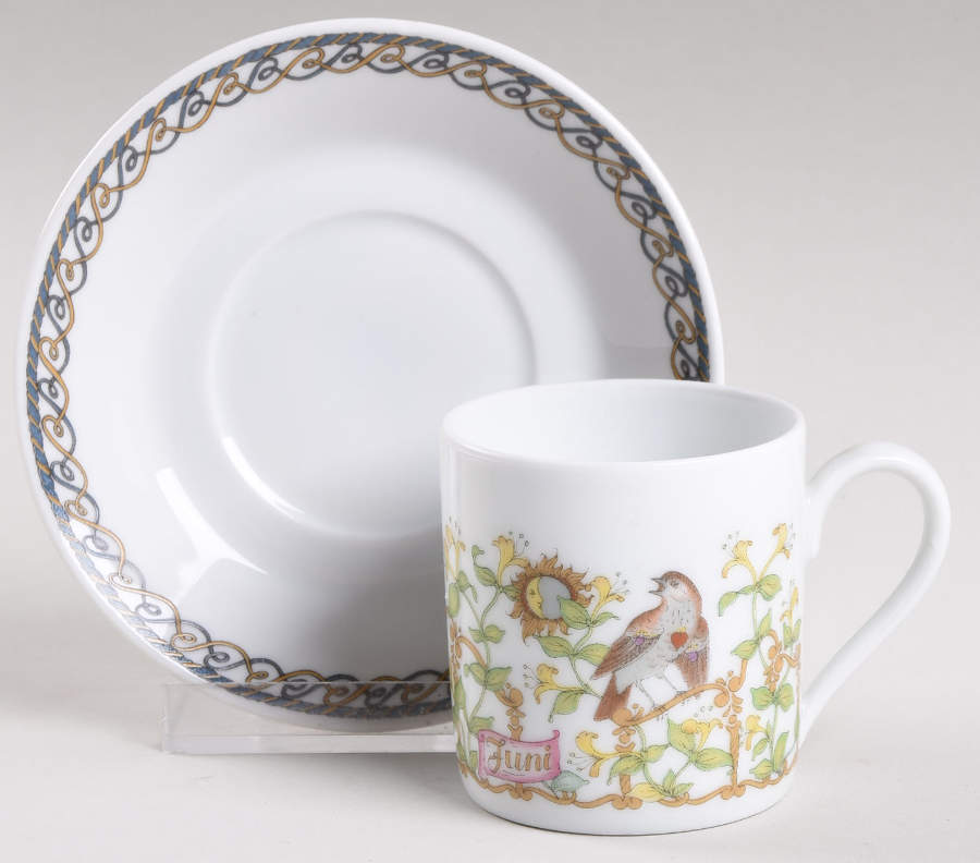 Months of the Year Flat Demitasse Cup & Saucer Set by Hutschenreuther-1