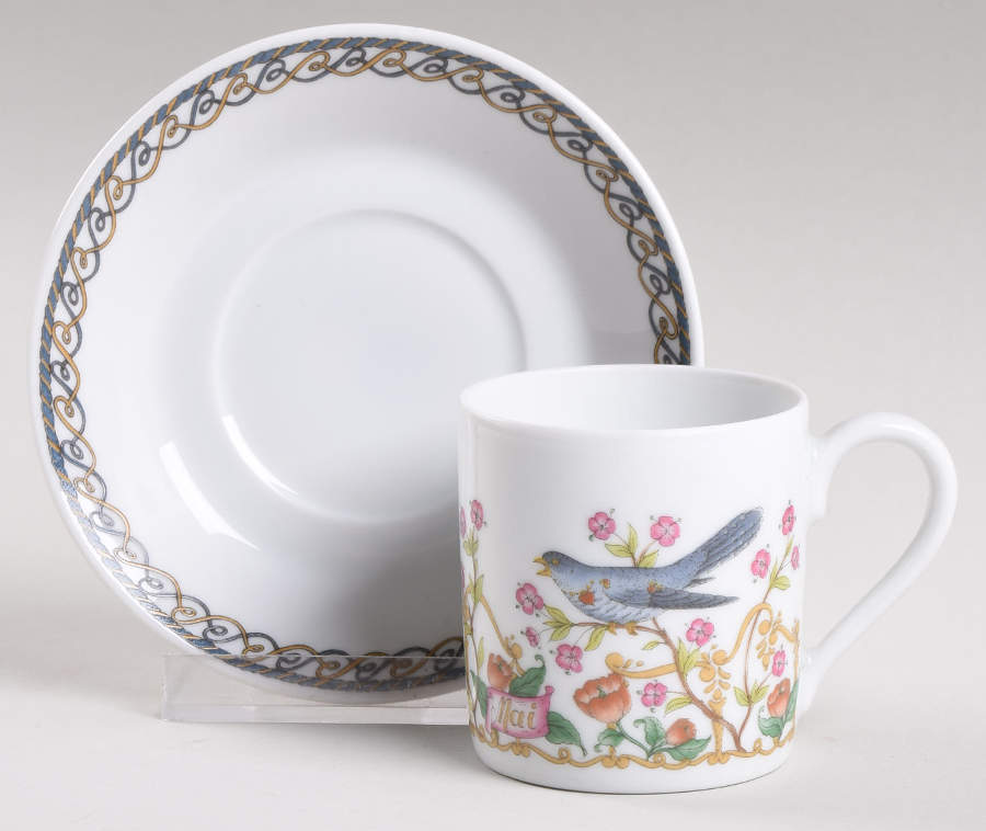 Months of the Year Flat Demitasse Cup & Saucer Set by Hutschenreuther-1