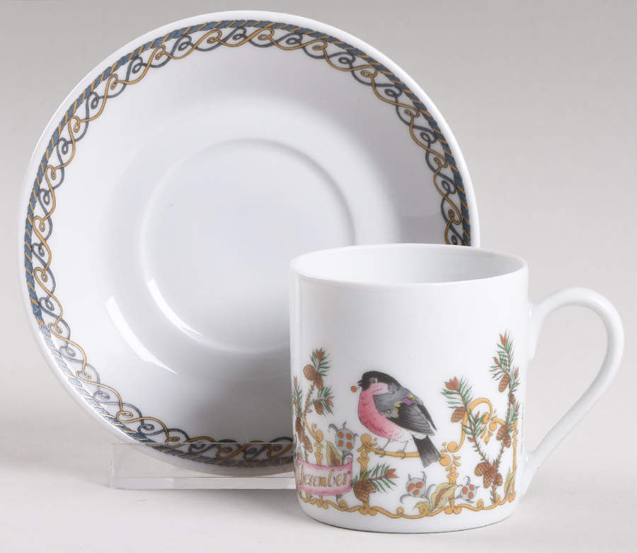 Months of the Year Flat Demitasse Cup & Saucer Set by Hutschenreuther-1