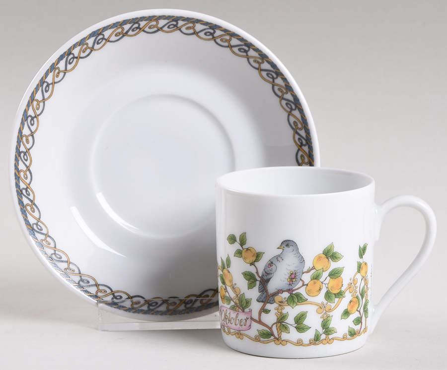 Months of the Year Flat Demitasse Cup & Saucer Set by Hutschenreuther-1