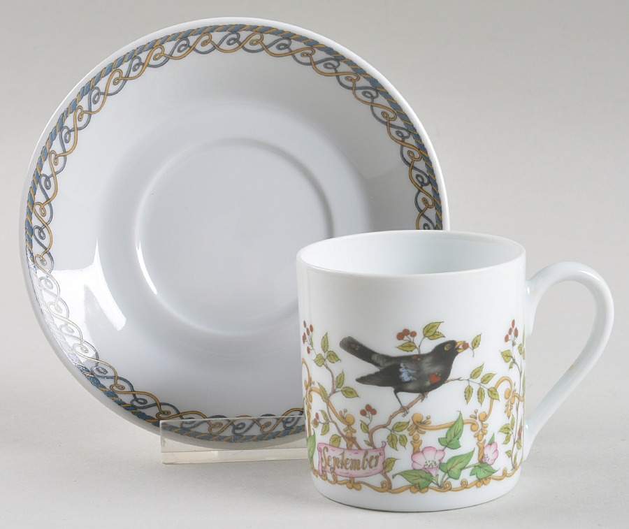 Months of the Year Flat Demitasse Cup & Saucer Set by Hutschenreuther-1