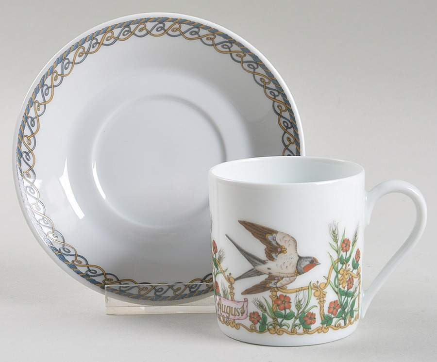 Months of the Year Flat Demitasse Cup & Saucer Set by Hutschenreuther-1