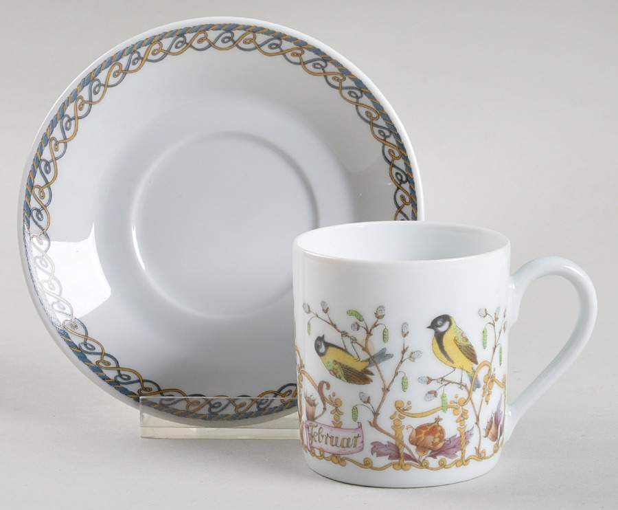 Months of the Year Flat Demitasse Cup & Saucer Set by Hutschenreuther-1
