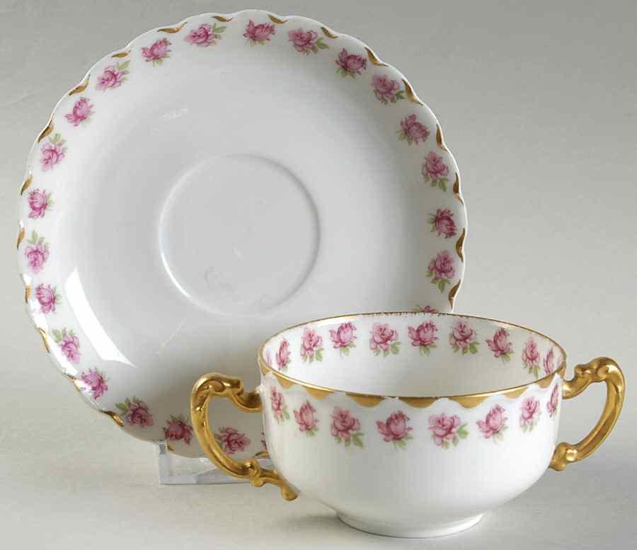 Schleiger 957 Flat Bouillon Cup & Saucer by Haviland-1