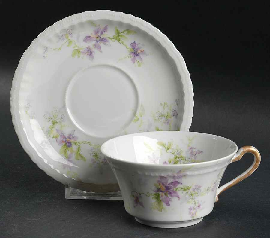 H1076 Flat Cup & Saucer Set by Haviland-1