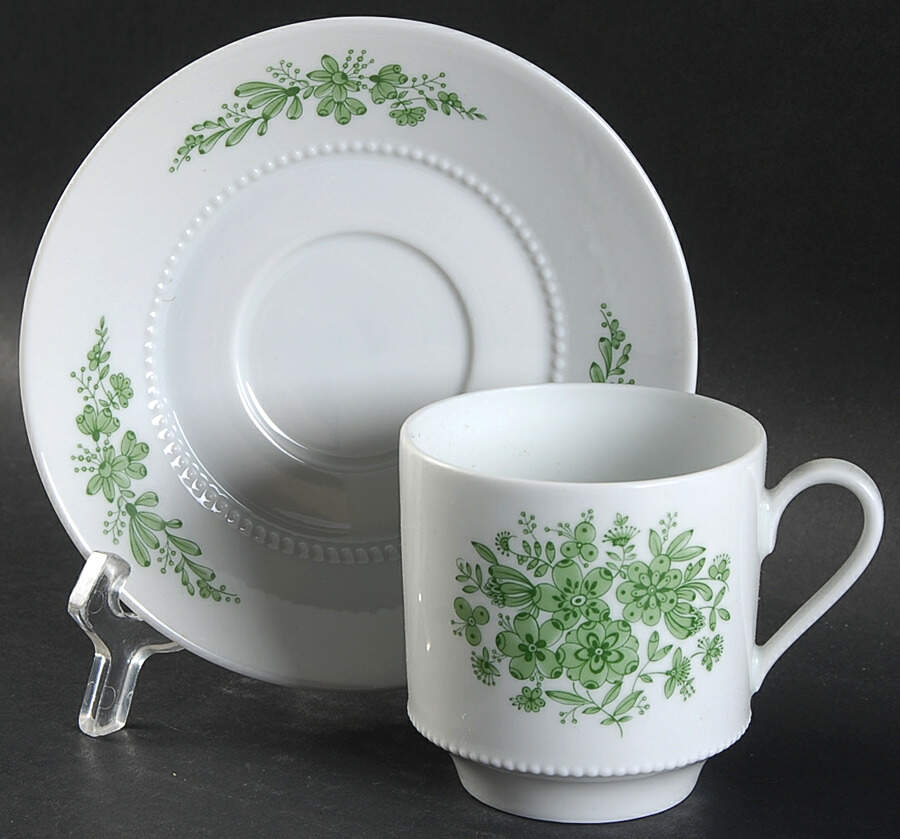 HUT774 Flat Cup & Saucer Set by Hutschenreuther-1
