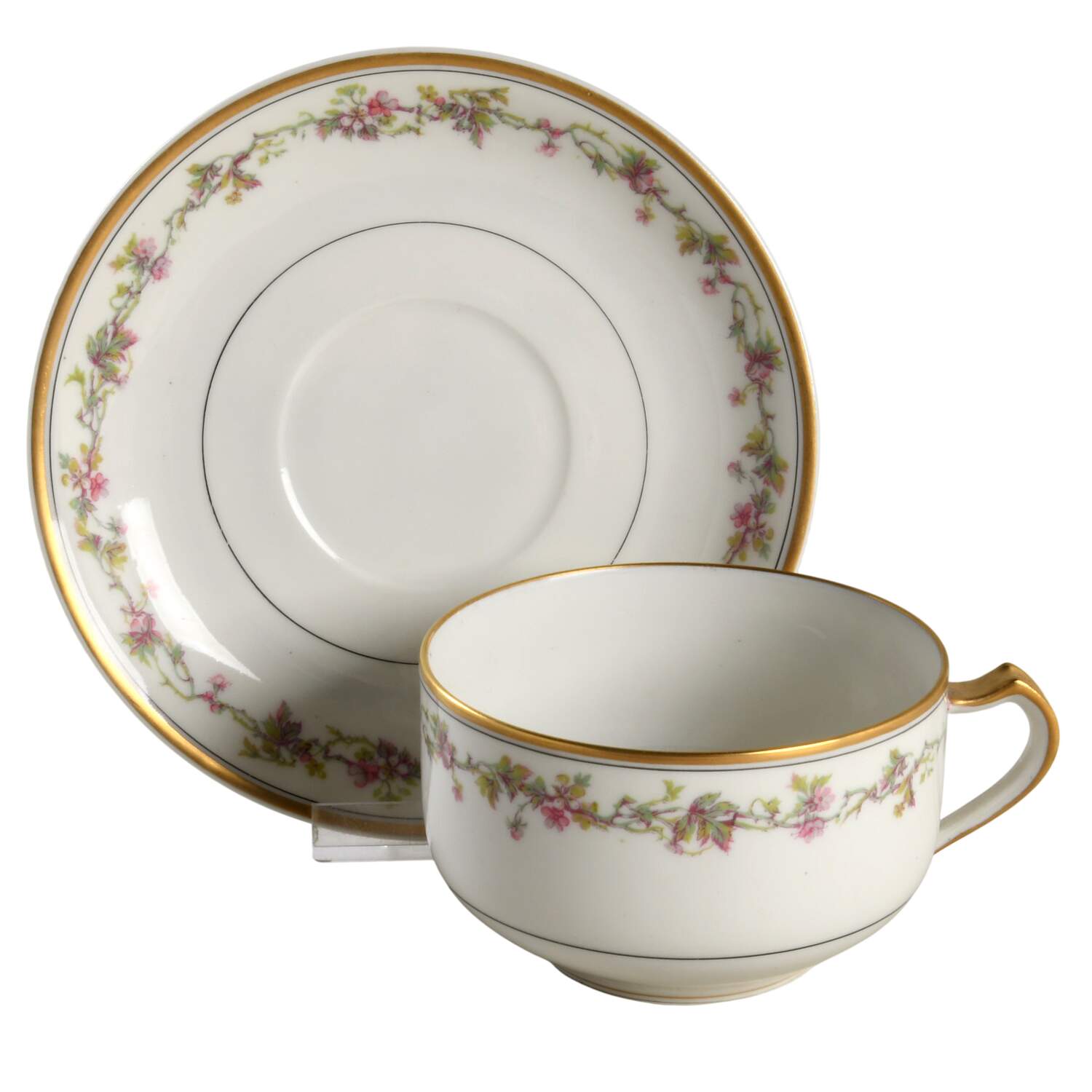 Schleiger 538a Flat Cup & Saucer Set by Haviland-1