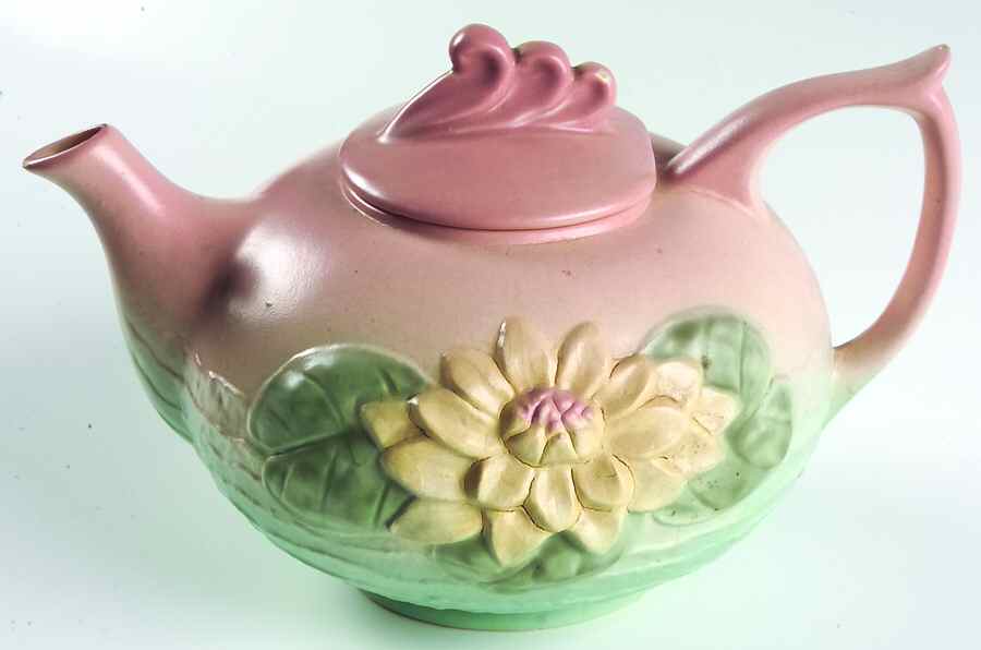 Water Lily Pink Turquoise Teapot & Lid by Hull-1