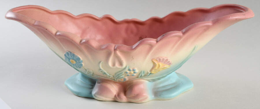 Bow Knot Pink and Turquoise Centerpiece/Console Bowl by Hull-1