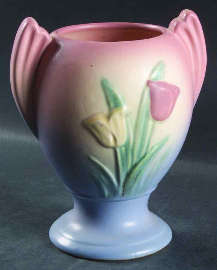 Tulip Pink Blue 6" Vase by Hull-1