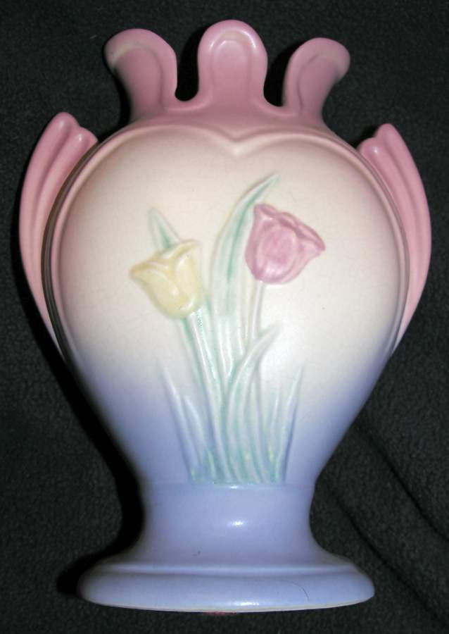 Tulip Pink Blue 8" Vase by Hull-1