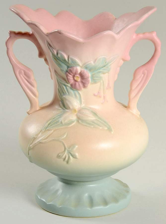 Wild Flower Blue and Pink 8" Vase by Hull-1